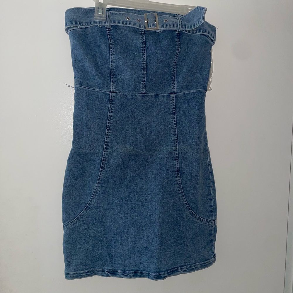 Denim Strapless Dress